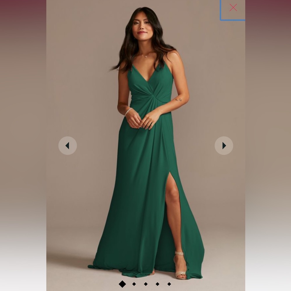 Jersey A-Line Bridesmaid Dress with Knot Detail - David’s Bridal - Juniper